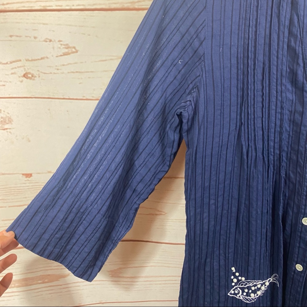 Soft Surroundings Button Down Beaded Embroidered … - image 4